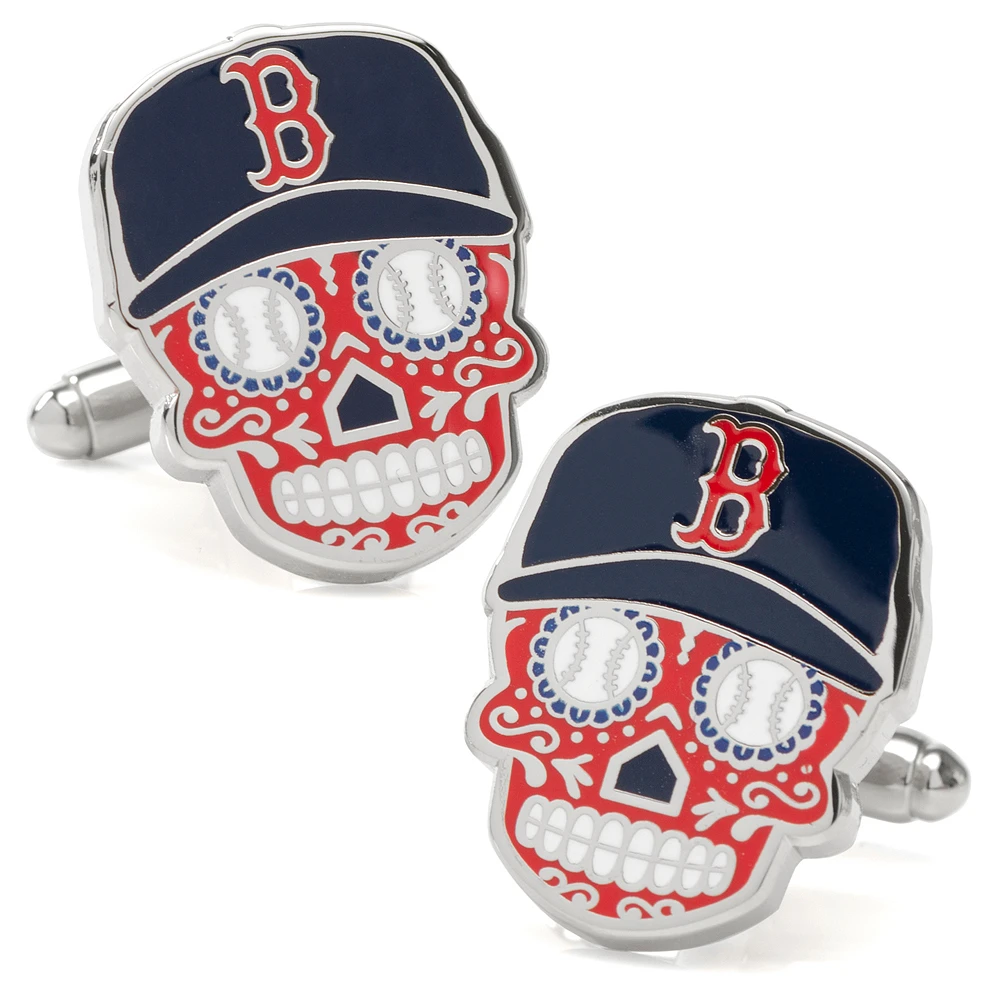 Men's Navy Boston Red Sox Sugar Skull Cufflinks