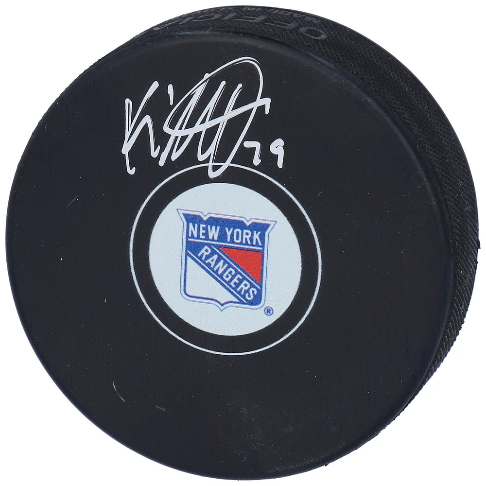 K'Andre Miller New York Rangers Autographed Hockey Puck