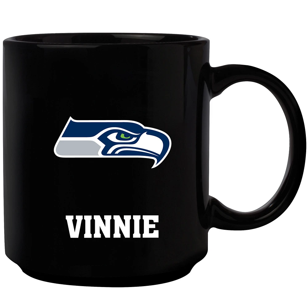 Black Seattle Seahawks 11oz. Personalized Mug
