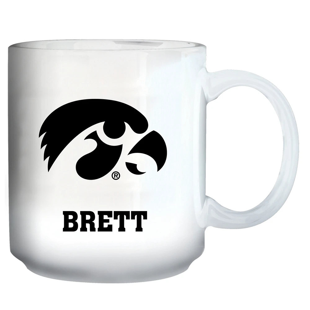 White Iowa Hawkeyes 11oz. Personalized Mug