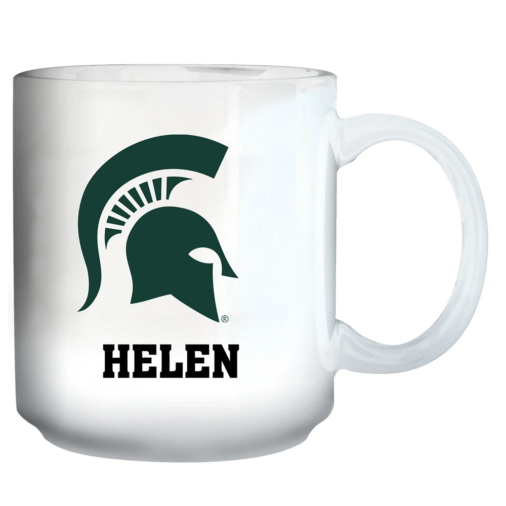 White Michigan State Spartans 11oz. Personalized Mug