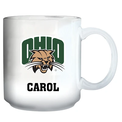 White Ohio Bobcats 11oz. Personalized Mug