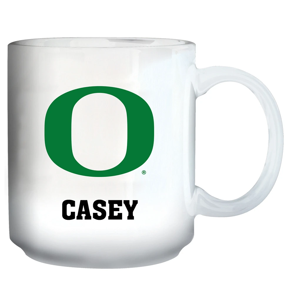 White Oregon Ducks 11oz. Personalized Mug