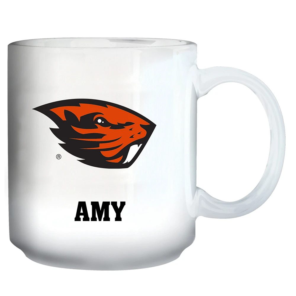 White Oregon State Beavers 11oz. Personalized Mug