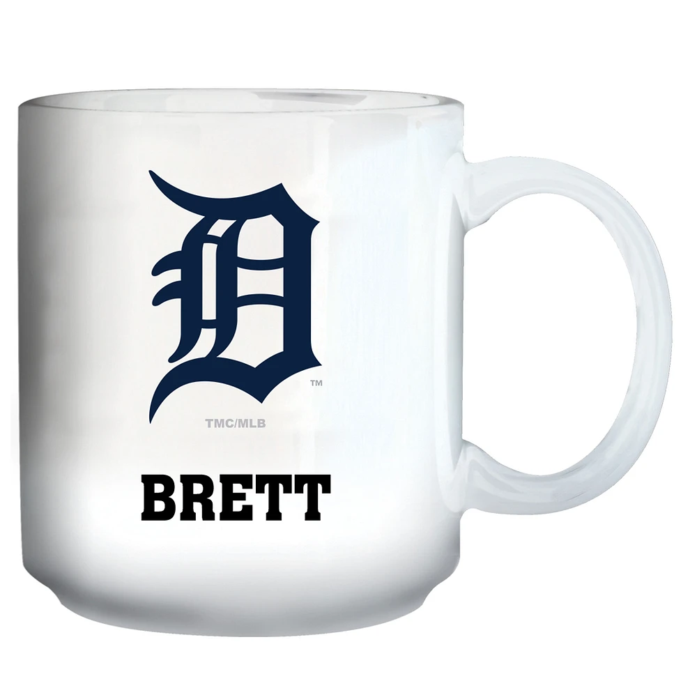 White Detroit Tigers 11oz. Personalized Mug