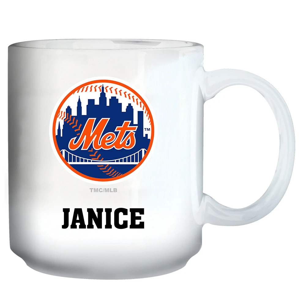 White New York Mets 11oz. Personalized Mug