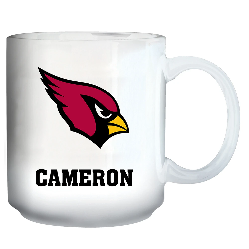 White Arizona Cardinals 11oz. Personalized Mug