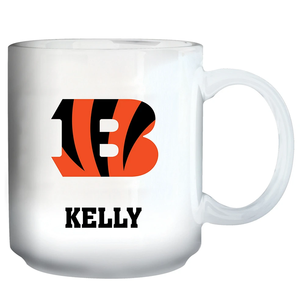 White Cincinnati Bengals 11oz. Personalized Mug