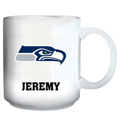 White Seattle Seahawks 11oz. Personalized Mug