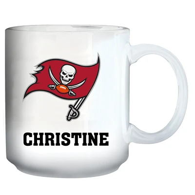 White Tampa Bay Buccaneers 11oz. Personalized Mug