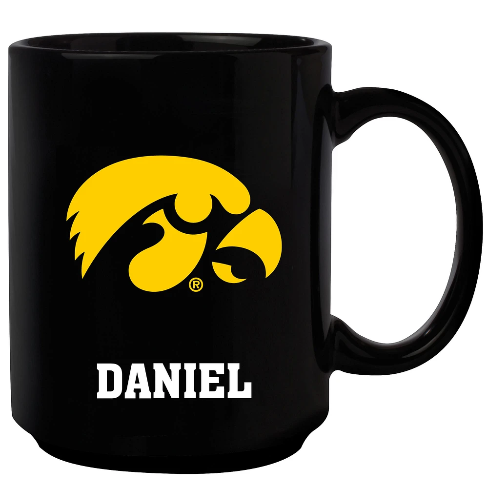 Black Iowa Hawkeyes 15oz. Personalized Mug