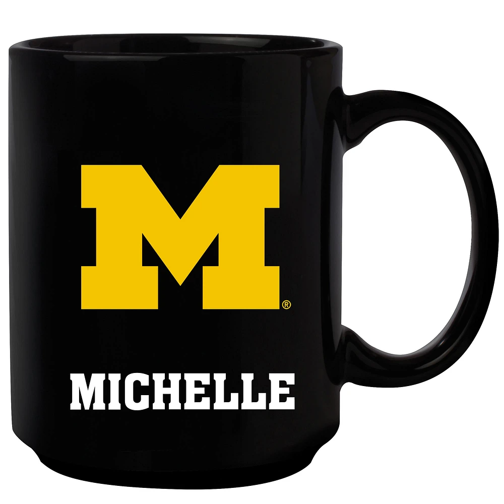 Black Michigan Wolverines 15oz. Personalized Mug