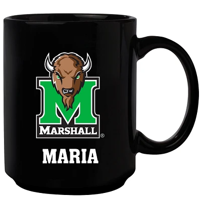 Black Marshall Thundering Herd 15oz. Personalized Mug