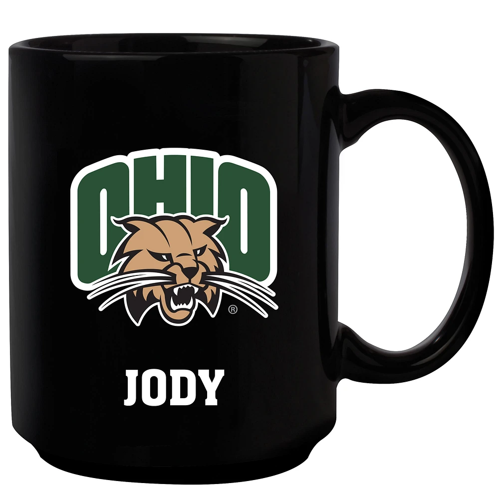 Black Ohio Bobcats 15oz. Personalized Mug