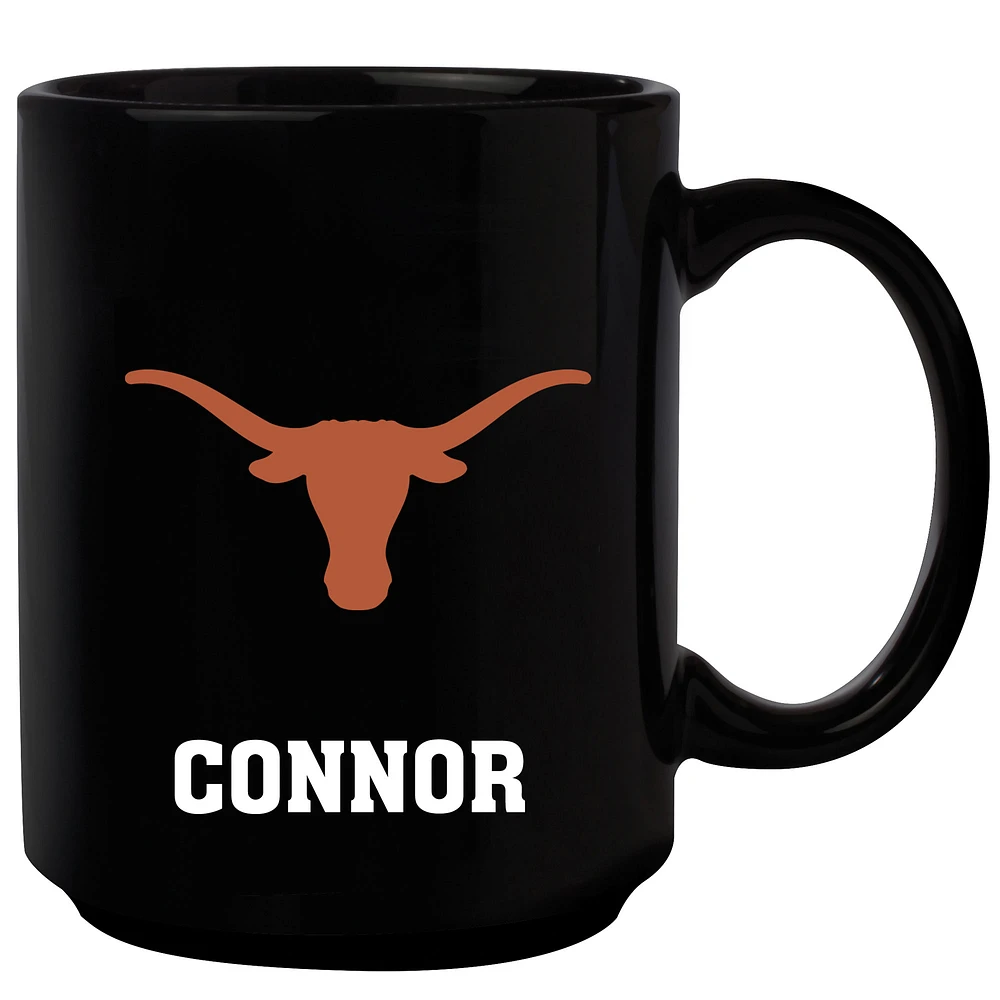 Black Texas Longhorns 15oz. Personalized Mug
