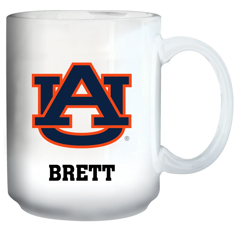 White Auburn Tigers 15oz. Personalized Mug
