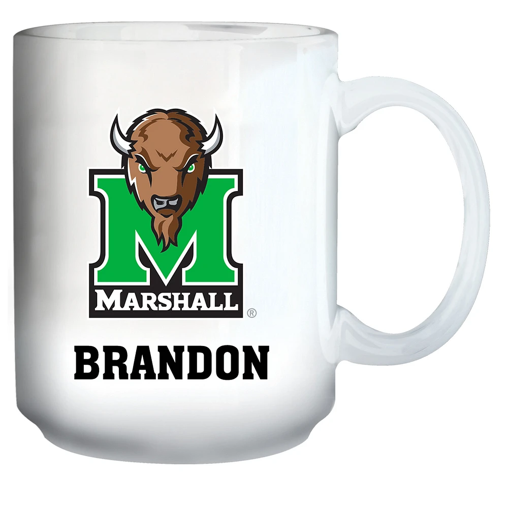 White Marshall Thundering Herd 15oz. Personalized Mug