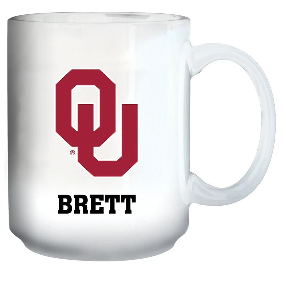 White Oklahoma Sooners 15oz. Personalized Mug