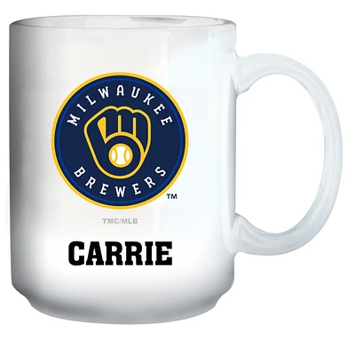 White Milwaukee Brewers 15oz. Personalized Mug