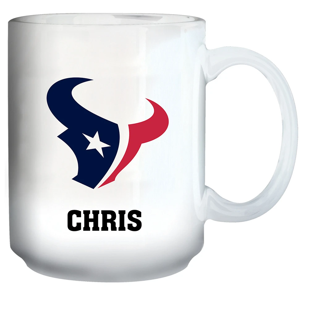 White Houston Texans 15oz. Personalized Mug