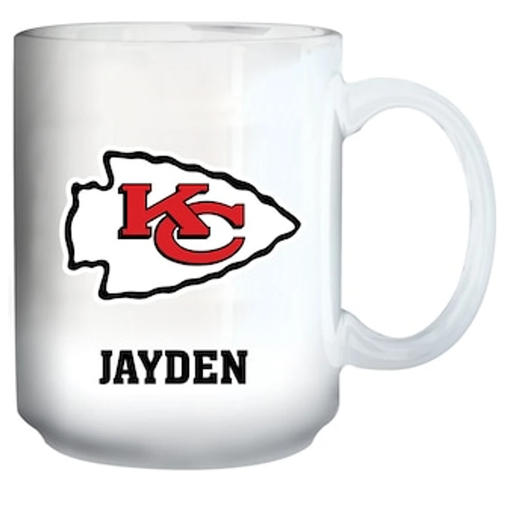 White Kansas City Chiefs 15oz. Personalized Mug