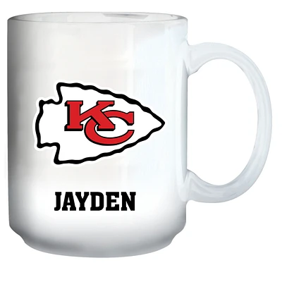 White Kansas City Chiefs 15oz. Personalized Mug