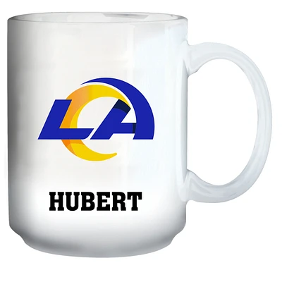 White Los Angeles Rams 15oz. Personalized Mug