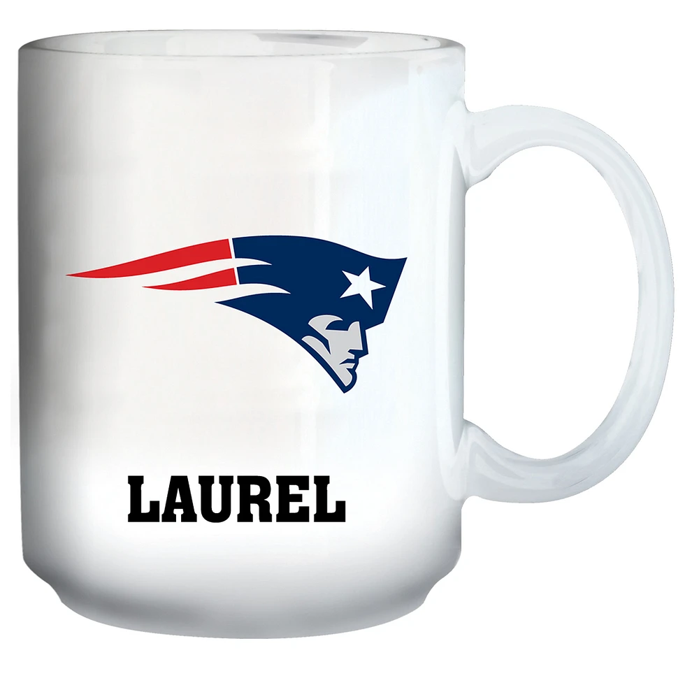 White New England Patriots 15oz. Personalized Mug