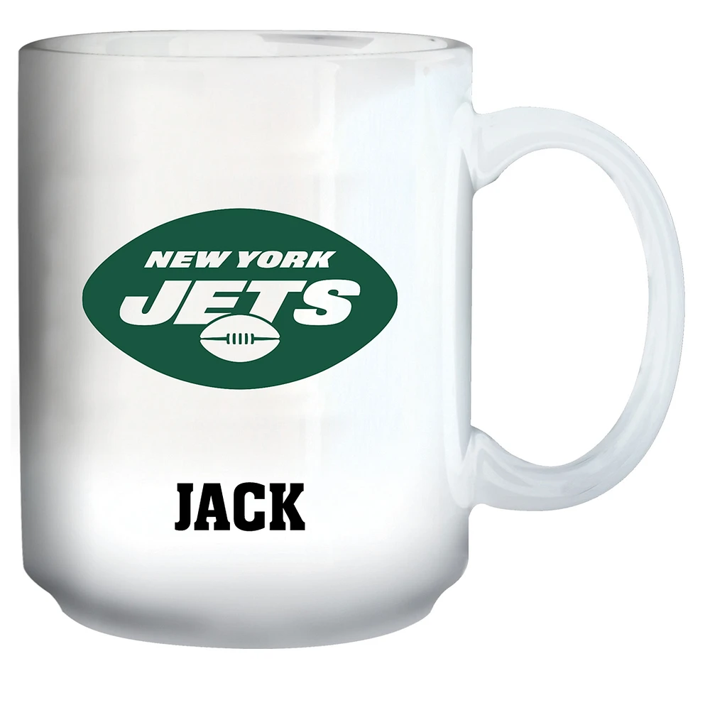 White New York Jets 15oz. Personalized Mug