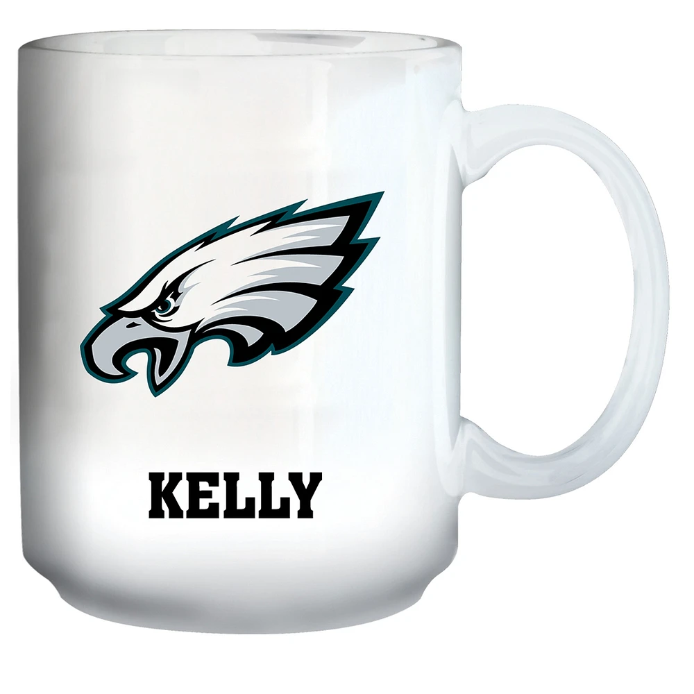 White Philadelphia Eagles 15oz. Personalized Mug