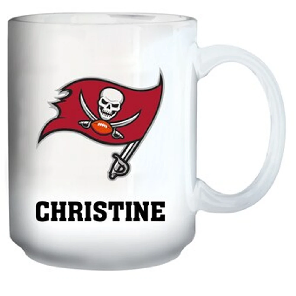 White Tampa Bay Buccaneers 15oz. Personalized Mug