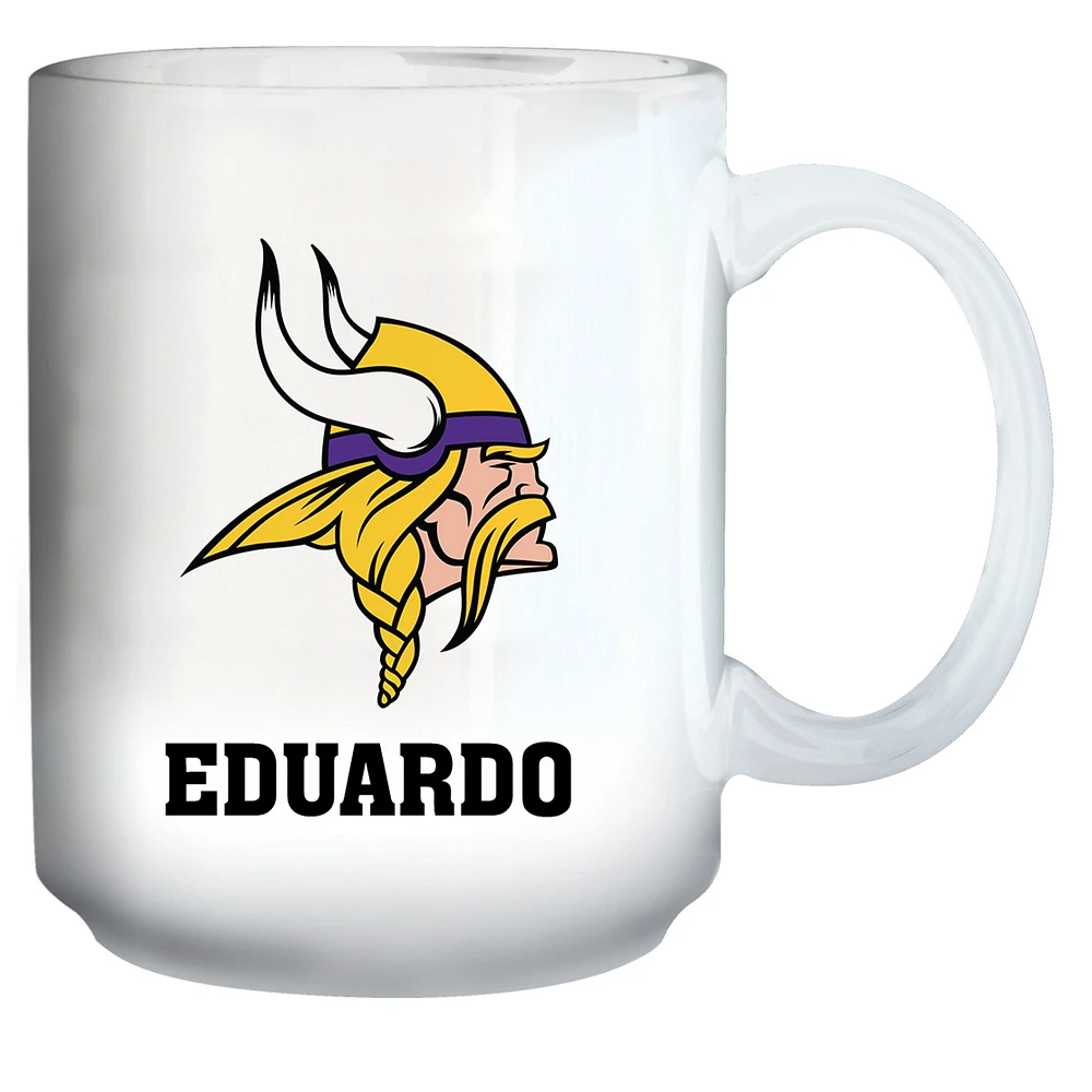 White Minnesota Vikings 15oz. Personalized Mug