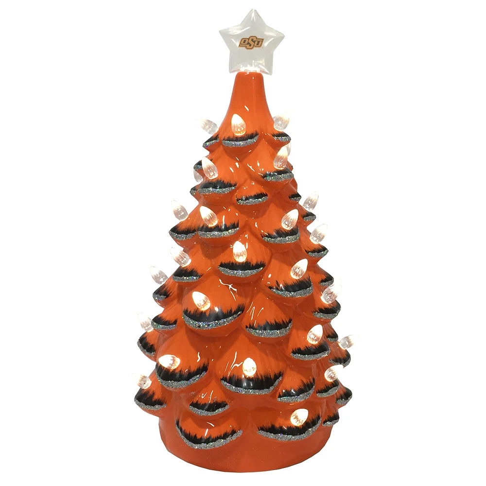 Orange/Black Oklahoma State Cowboys 14'' Ceramic Tree