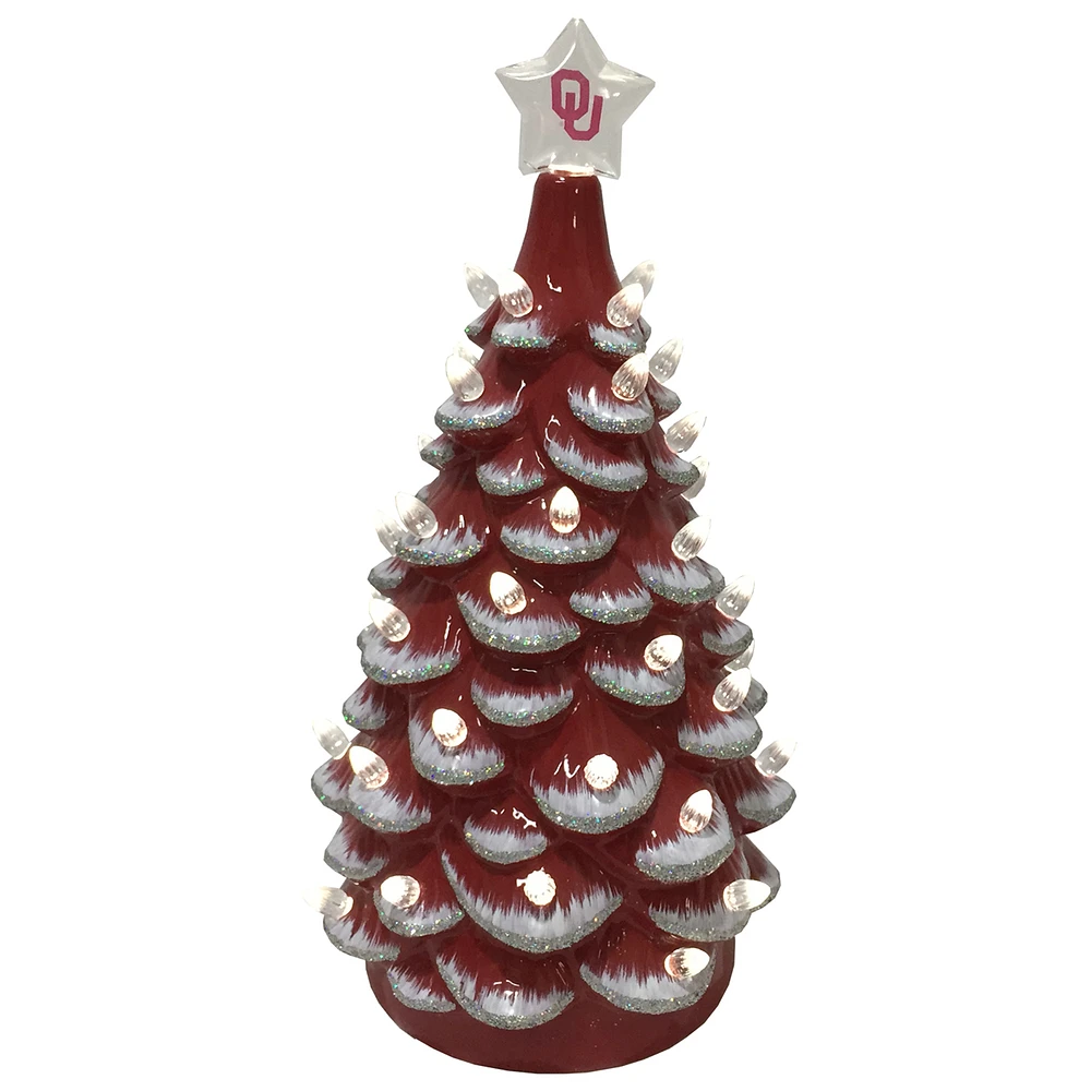 Crimson/White Oklahoma Sooners 14'' Ceramic Tree