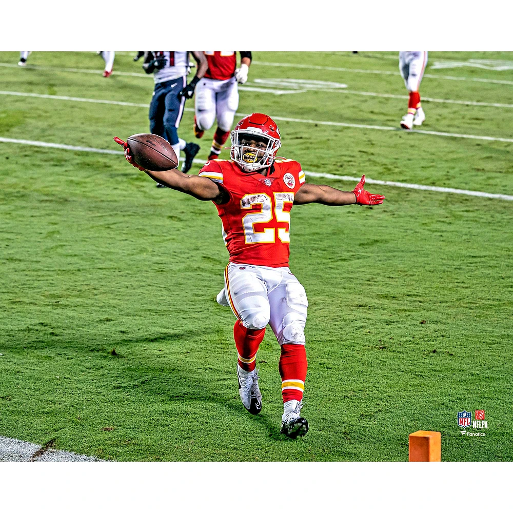 Clyde Edwards-Helaire Kansas City Chiefs Unsigned First Career Touchdown Celebration Photograph