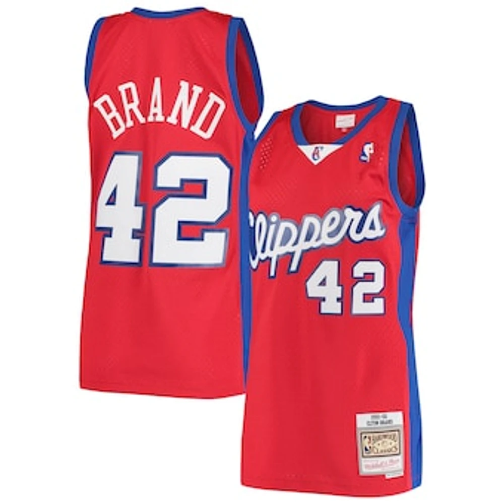 Men's Mitchell & Ness Elton Brand Red LA Clippers Hardwood Classics Swingman Jersey