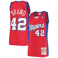 Men's Mitchell & Ness Elton Brand Red LA Clippers Hardwood Classics Swingman Jersey