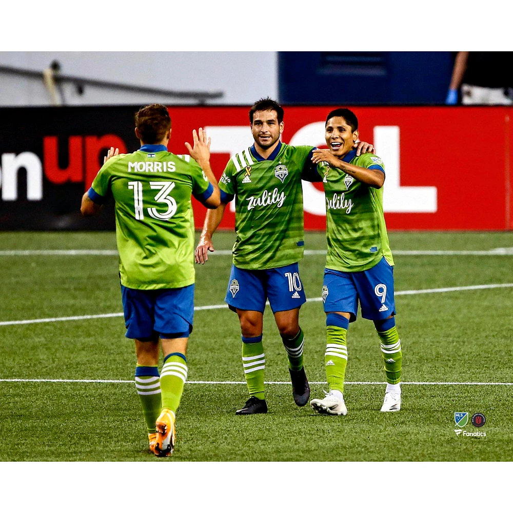 Raul Ruidiaz Seattle Sounders FC Unsigned Goal Celebration Win vs. San Jose Earthquakes Photograph