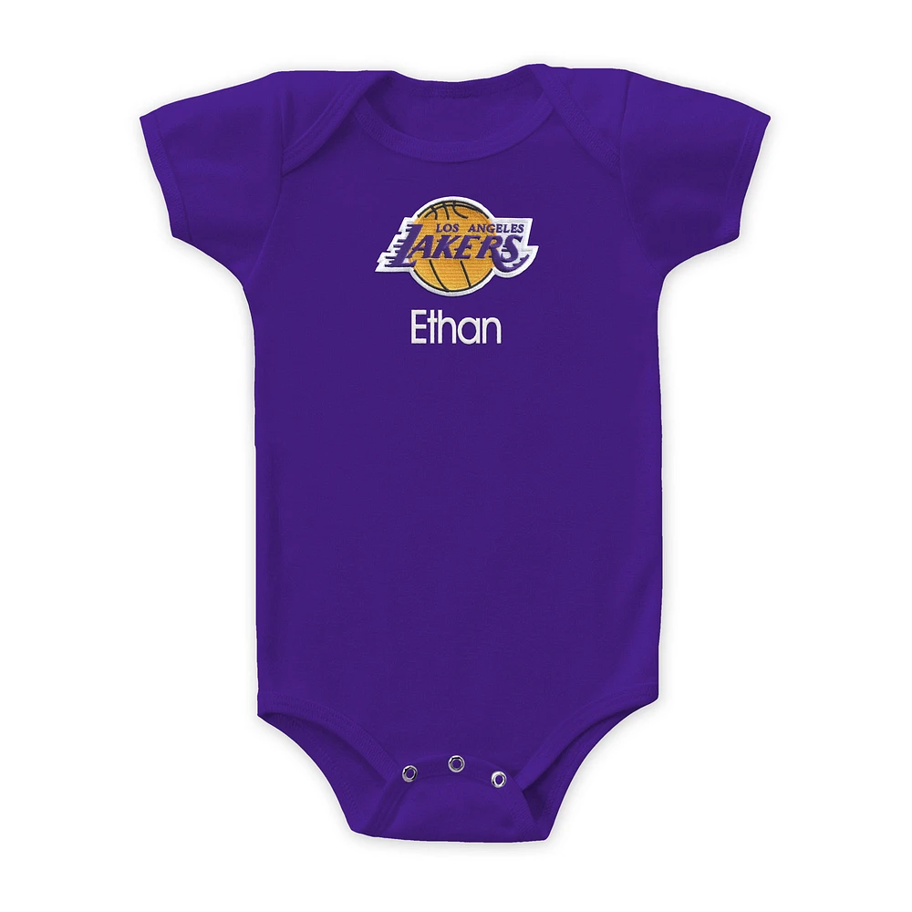 Infant Purple Los Angeles Lakers Personalized Team Logo Bodysuit
