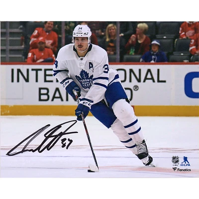 Auston Matthews Toronto Maple Leafs Autographed 8" x 10" White Jersey Skating Horizontal Photograph