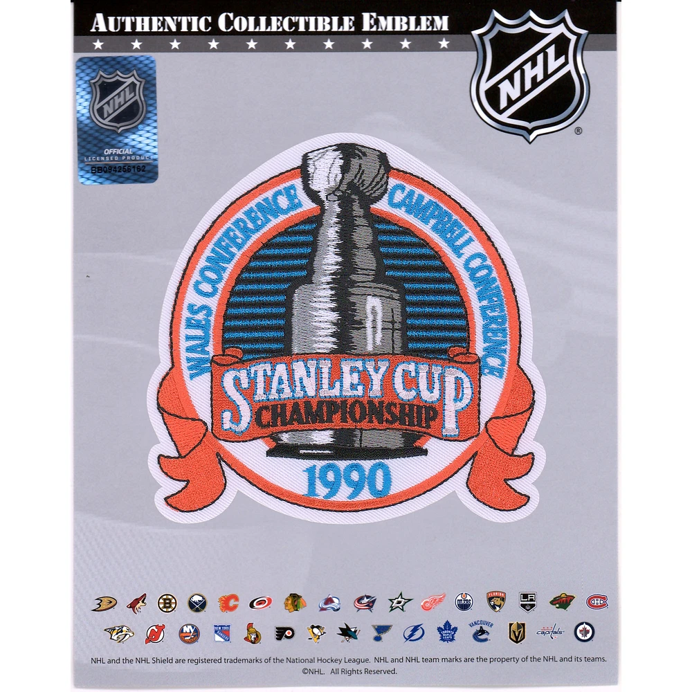 Edmonton Oilers vs. Boston Bruins Unsigned 1990 Stanley Cup Championship National Emblem Jersey Patch