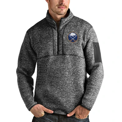 Men's Antigua Heather Gray Buffalo Sabres Fortune Half-Zip Pullover Jacket