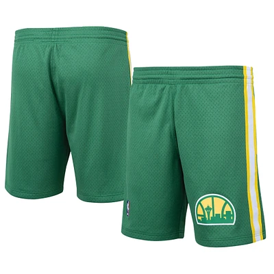 Men's Mitchell & Ness Green Seattle Supersonics Hardwood Classics Logo Swingman Shorts