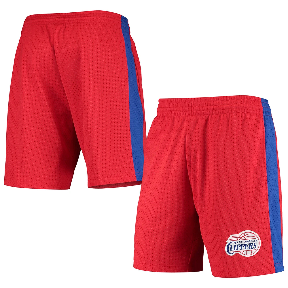 Men's Mitchell & Ness Red LA Clippers Hardwood Classics Swingman Shorts