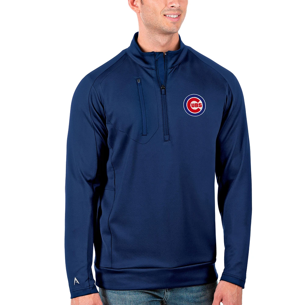 Men's Antigua Royal Chicago Cubs Generation Quarter-Zip Pullover Jacket