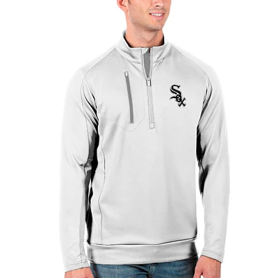 Men's Antigua White Chicago Sox Generation Quarter-Zip Pullover Jacket
