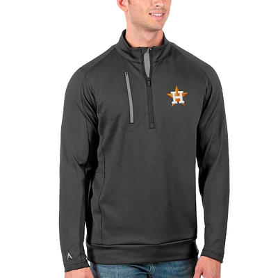 Men's Antigua Gray Houston Astros Generation Quarter-Zip Pullover Jacket