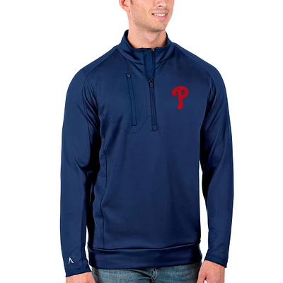 Men's Antigua Royal Philadelphia Phillies Generation Quarter-Zip Pullover Jacket