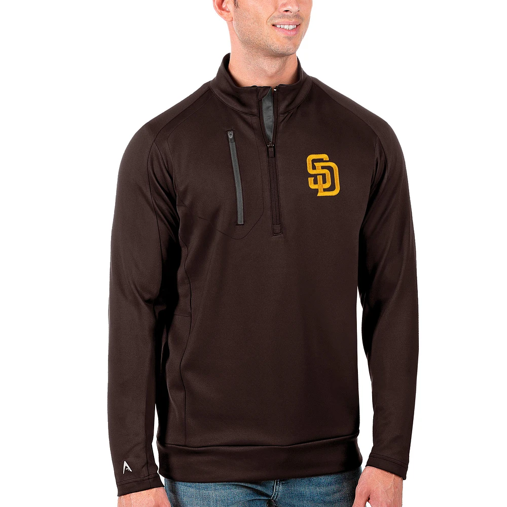 Men's Antigua San Diego Padres Generation Quarter-Zip Pullover Jacket