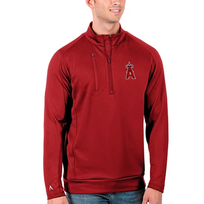 Men's Antigua Red Los Angeles Angels Big & Tall Generation Quarter-Zip Pullover Jacket